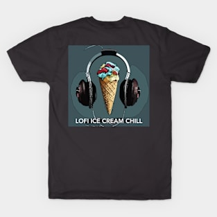 Lofi Ice Cream Chill logo (gray background) T-Shirt